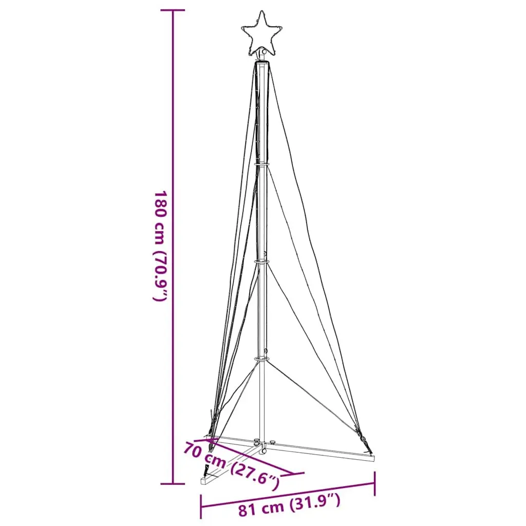 LED Christmas Tree 182cm Warm White 363 Lights Indoor Outdoor