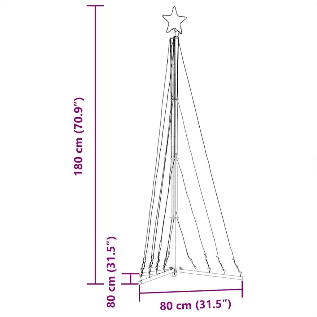 LED Christmas Tree 187cm Warm White Lights Indoor Outdoor 8 Effects