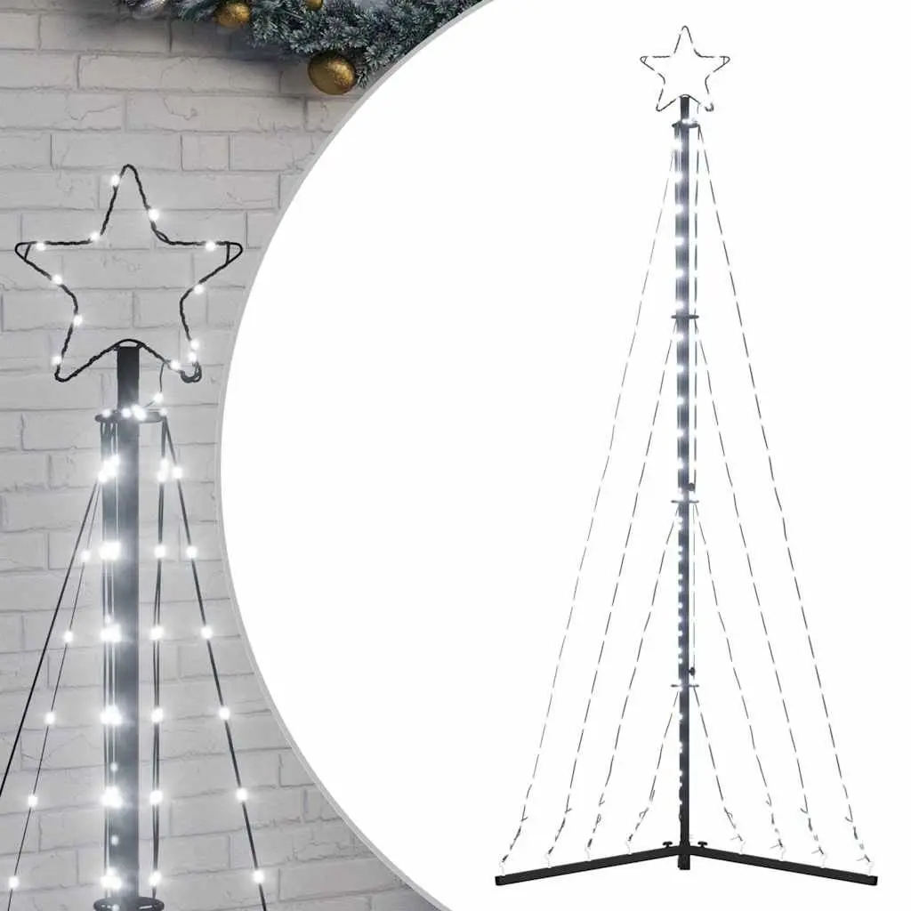 LED Christmas Tree Indoor Outdoor 187cm Cold White 339 Lights 8 Effects