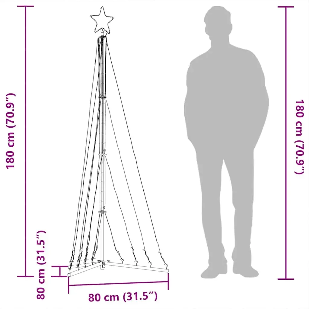 LED Christmas Tree Indoor Outdoor 187cm Cold White 339 Lights 8 Effects