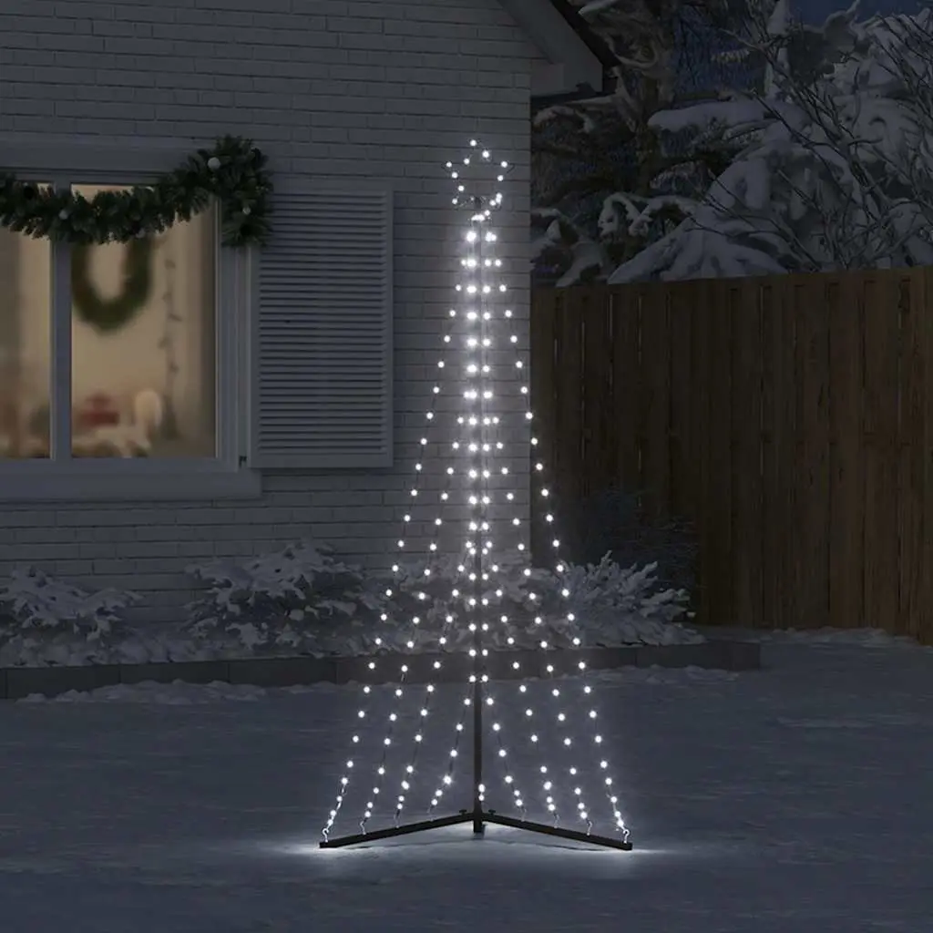 LED Christmas Tree Indoor Outdoor 187cm Cold White 339 Lights 8 Effects
