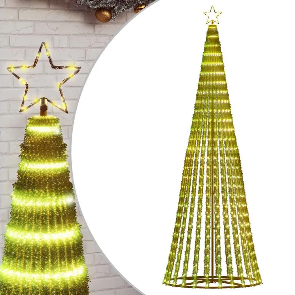 LED Christmas Tree 250cm Warm White Lights 8 Effects Indoor Outdoor