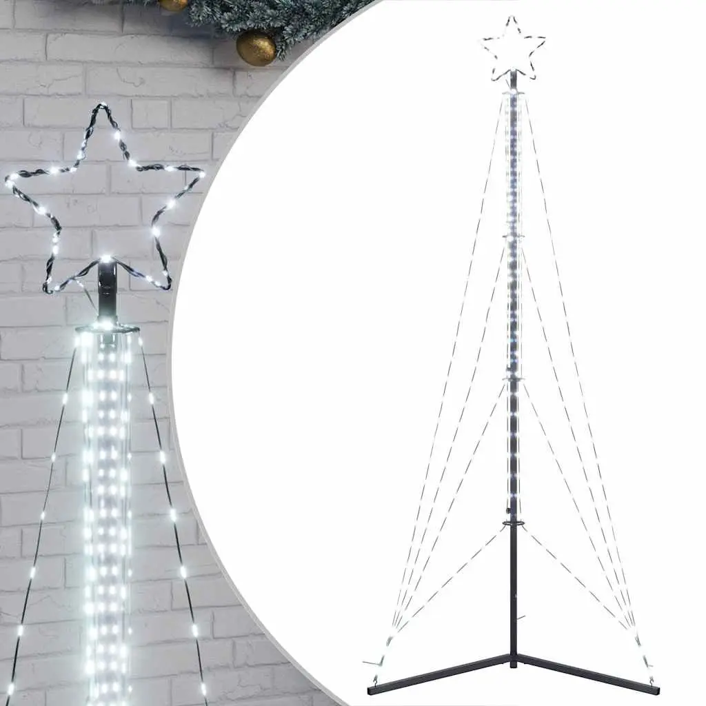 LED Christmas Tree Indoor Outdoor 240cm Cold White Lights 8 Modes