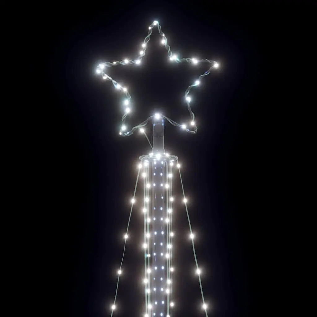 LED Christmas Tree Indoor Outdoor 240cm Cold White Lights 8 Modes