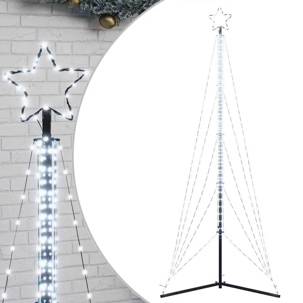 LED Christmas Tree Cold White 302cm Indoor Outdoor Holiday Decoration
