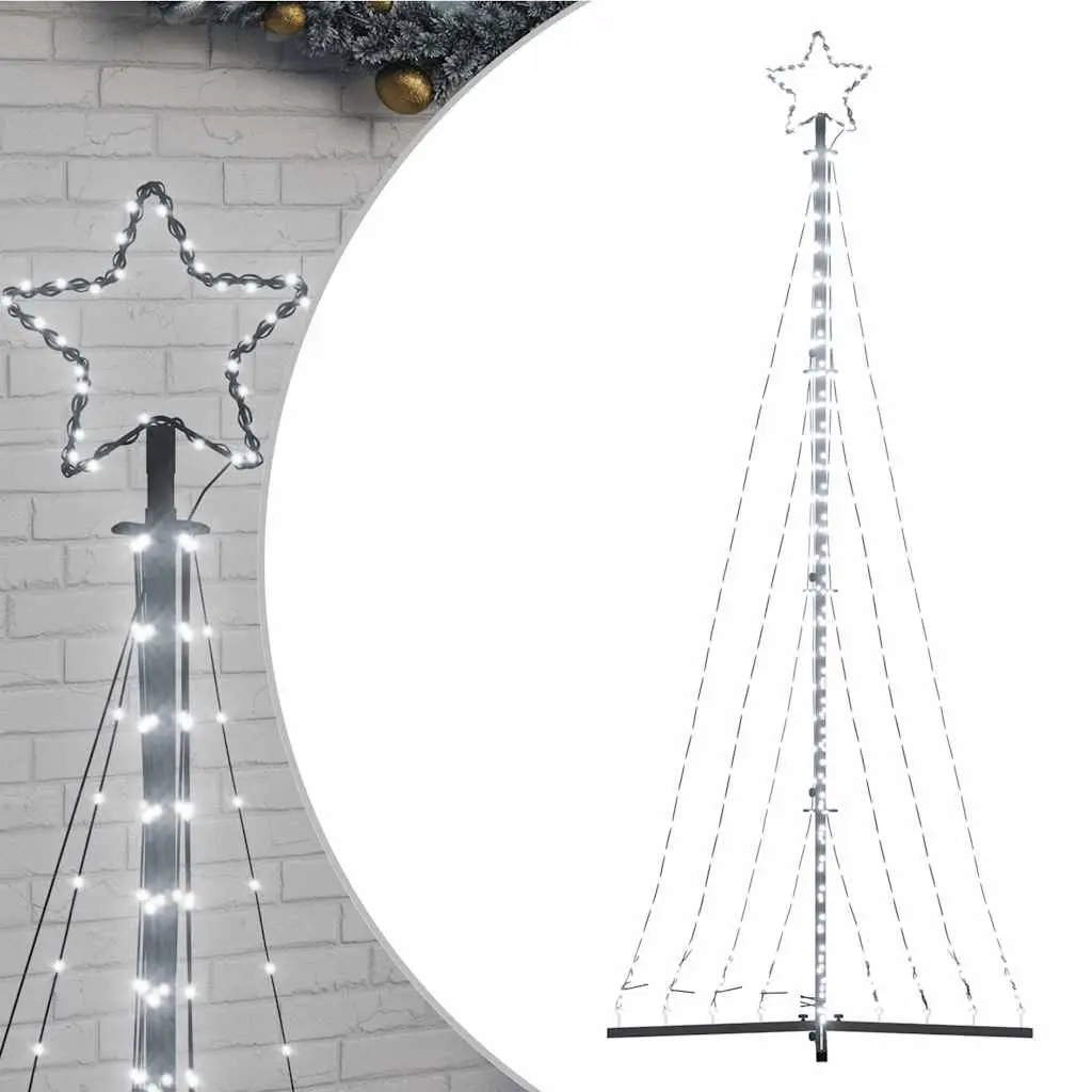 LED Christmas Tree Indoor Outdoor 240cm Cold White 447 Lights 8 Effects