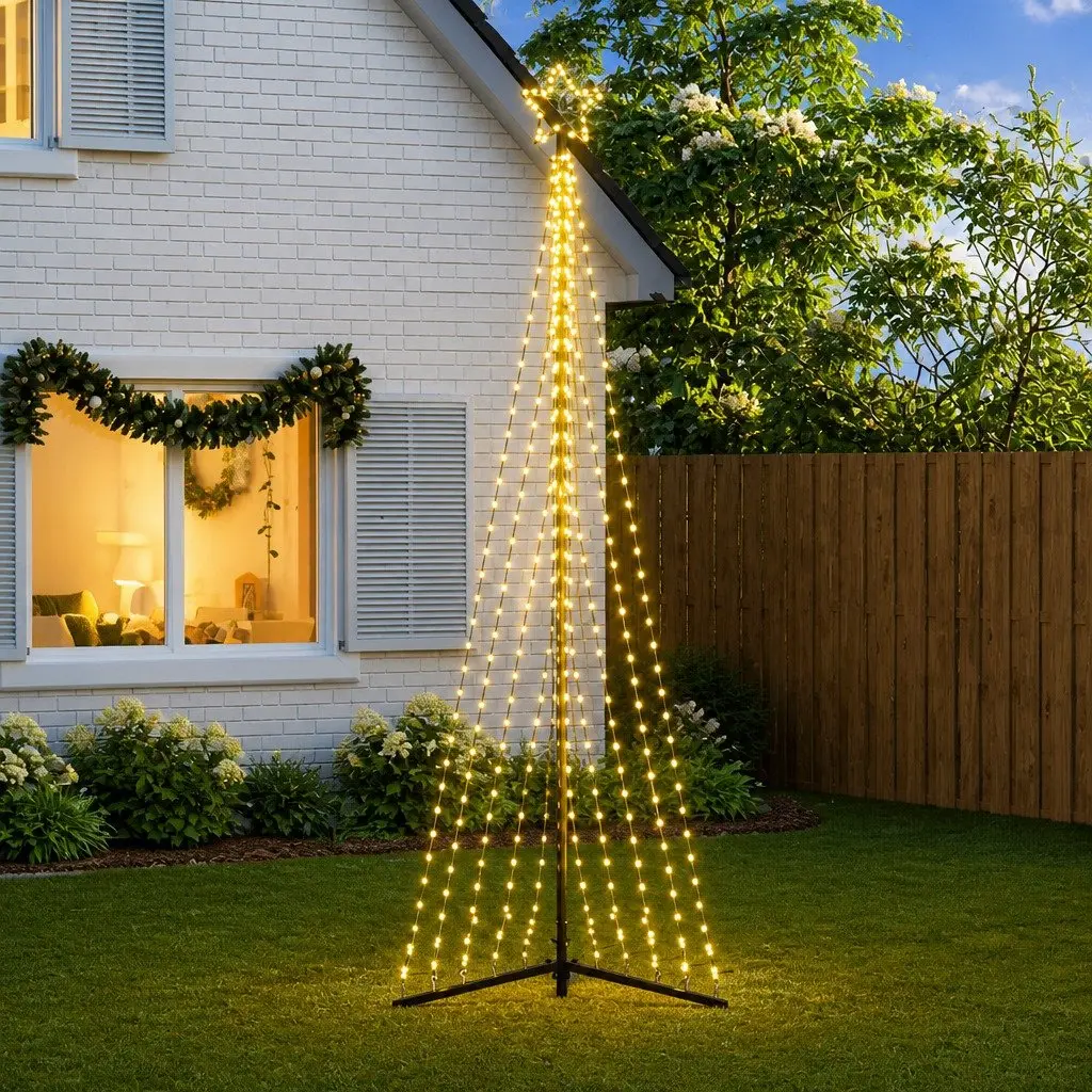 LED Christmas Tree Warm White 302cm Indoor Outdoor Holiday Decoration