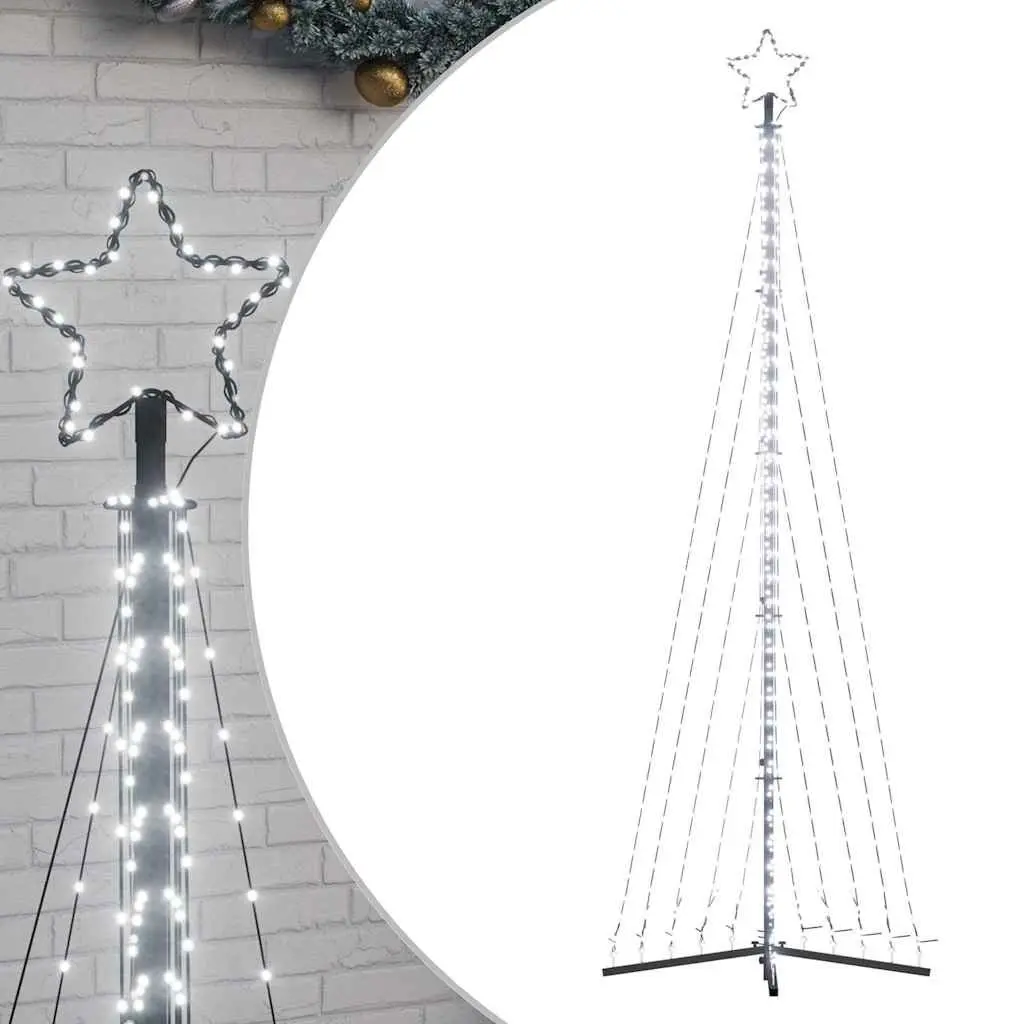 LED Christmas Tree Indoor Outdoor 302cm Cold White Lights 8 Effects