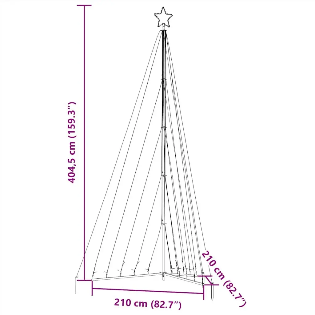 LED Christmas Tree Warm White Lights 570 Lights 4045cm Indoor Outdoor Decoration