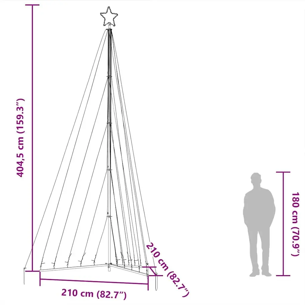 LED Christmas Tree Warm White Lights 570 Lights 4045cm Indoor Outdoor Decoration