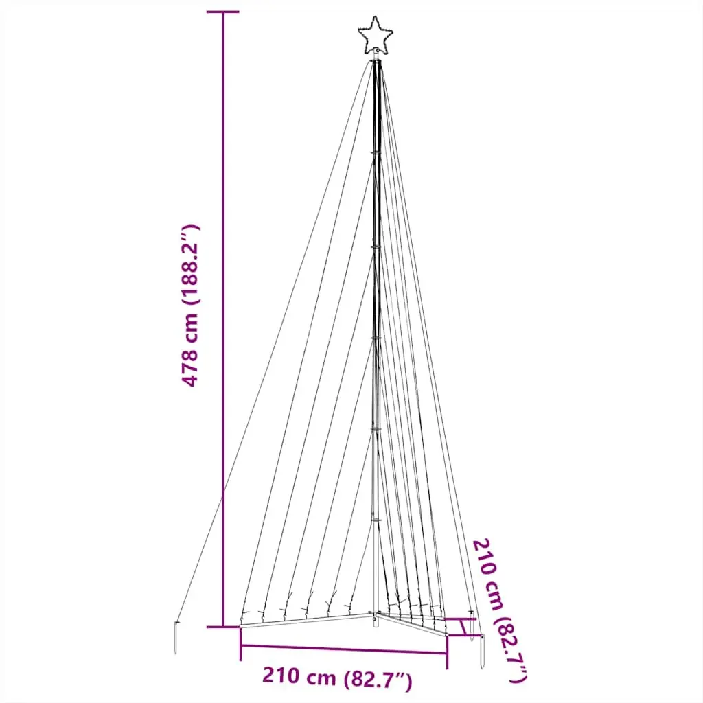 LED Christmas Tree 789 Warm White Lights 478cm Indoor Outdoor Holiday