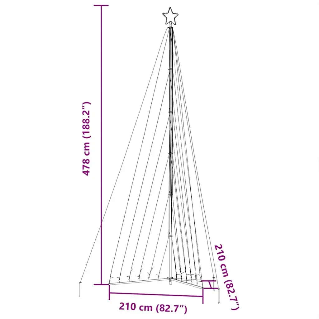 LED Christmas Tree Cold White 478cm Indoor Outdoor Holiday Decoration
