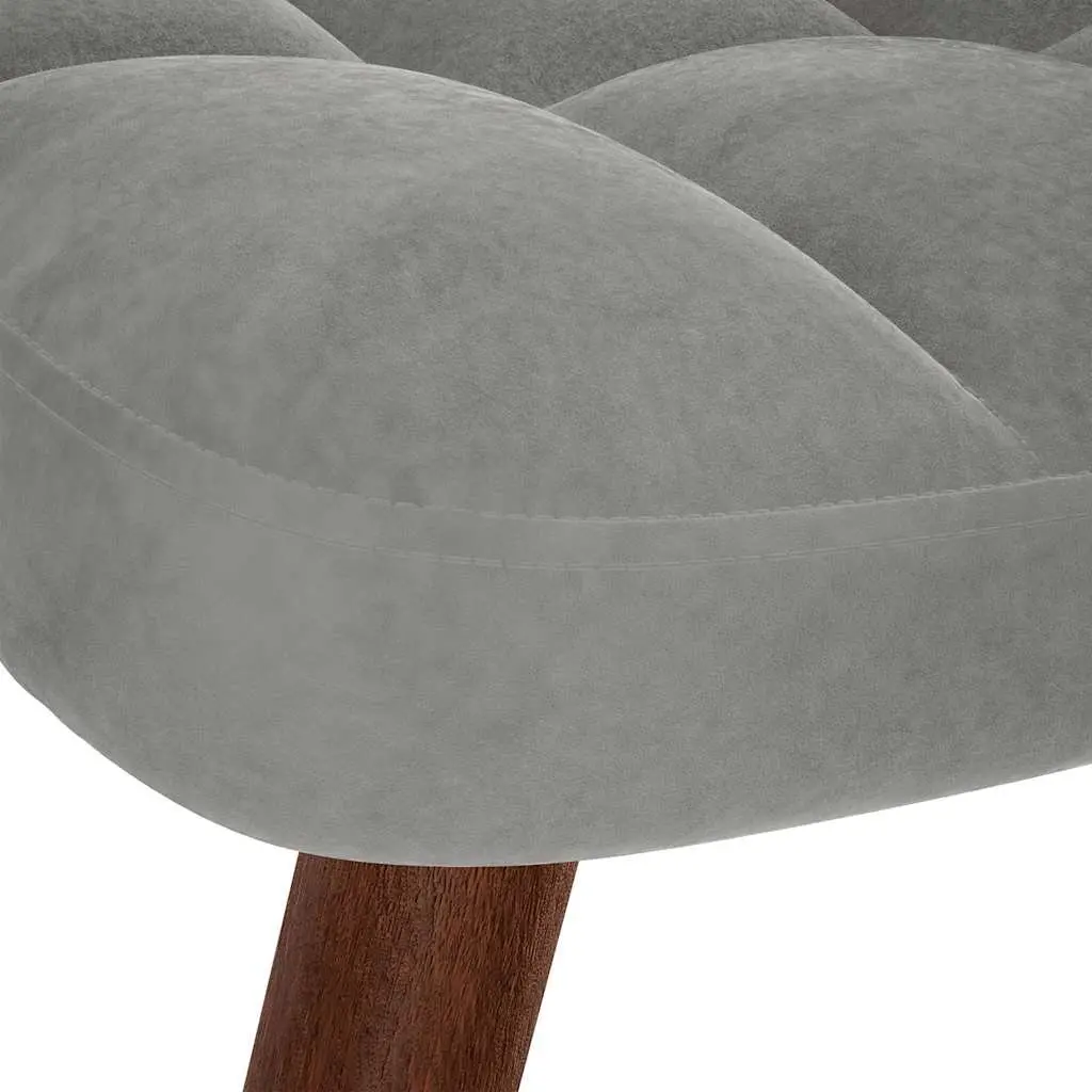 Rocking Chair Grey Velvet Padded Armchair Lounge Seat with Footstool
