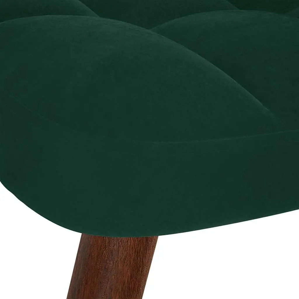 Rocking Chair with Stool Lounge Seat Dark Green Velvet