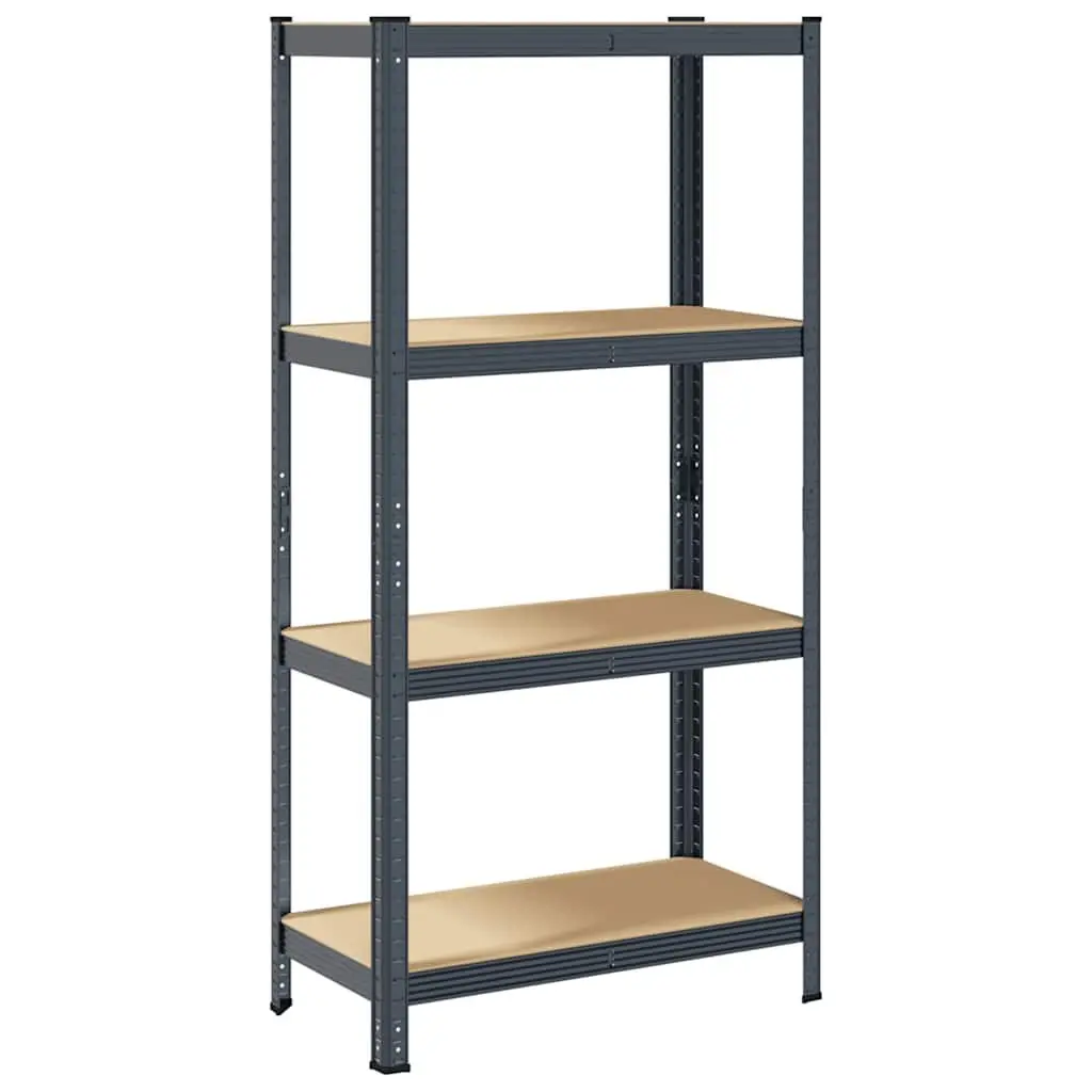 Industrial Storage Shelf 4-Layer Anthracite Steel Frame Engineered Wood