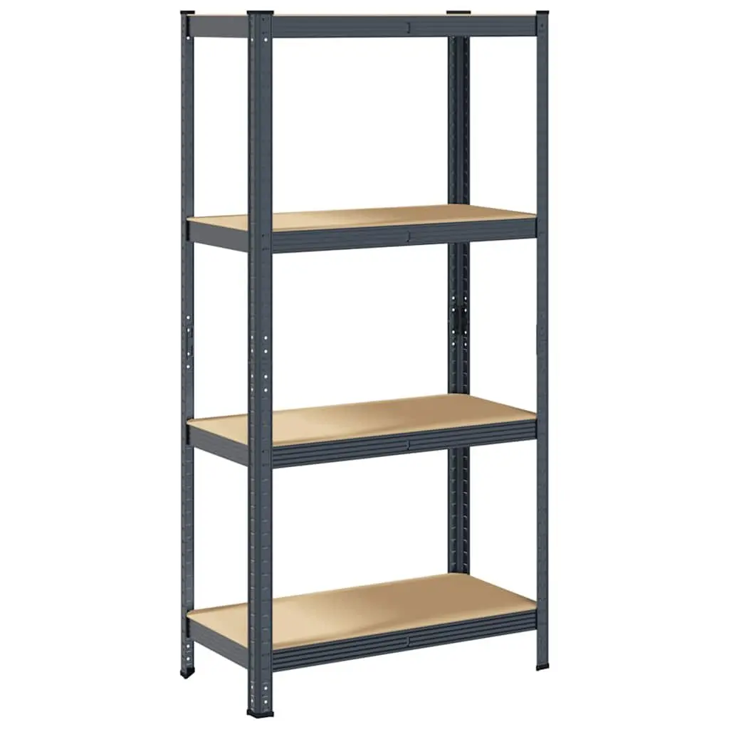 Industrial Storage Shelf 4-Layer Anthracite Steel Frame Engineered Wood