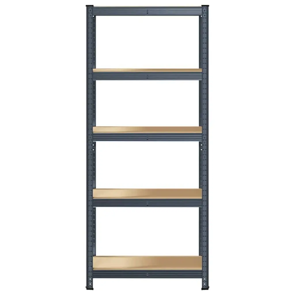 5 Layer Storage Shelf Anthracite Steel Frame Engineered Wood Adjustable for Garage