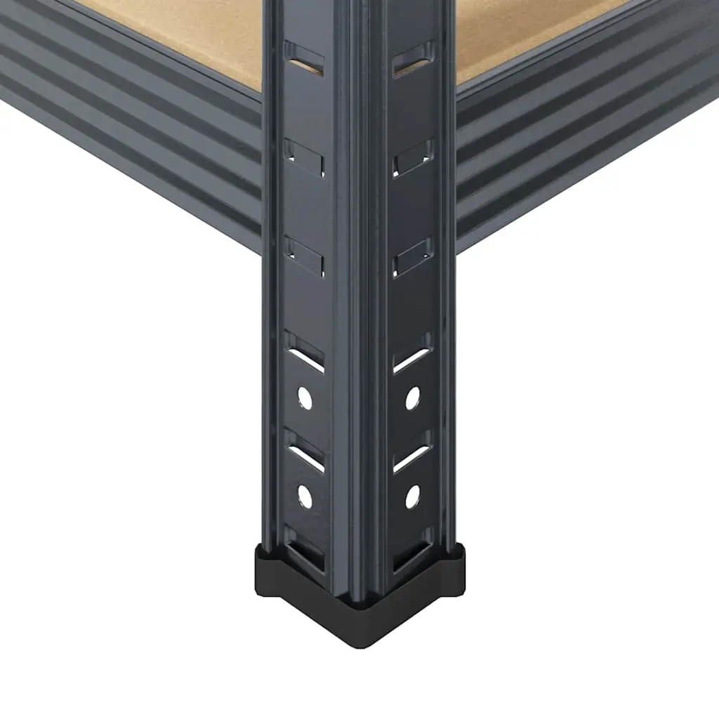 5 Layer Storage Shelf Anthracite Steel Frame Engineered Wood Adjustable for Garage