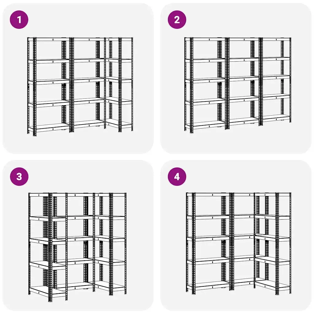 Industrial Storage Shelves 5 Layer Steel Engineered Wood Garage Shelving Unit Anthracite