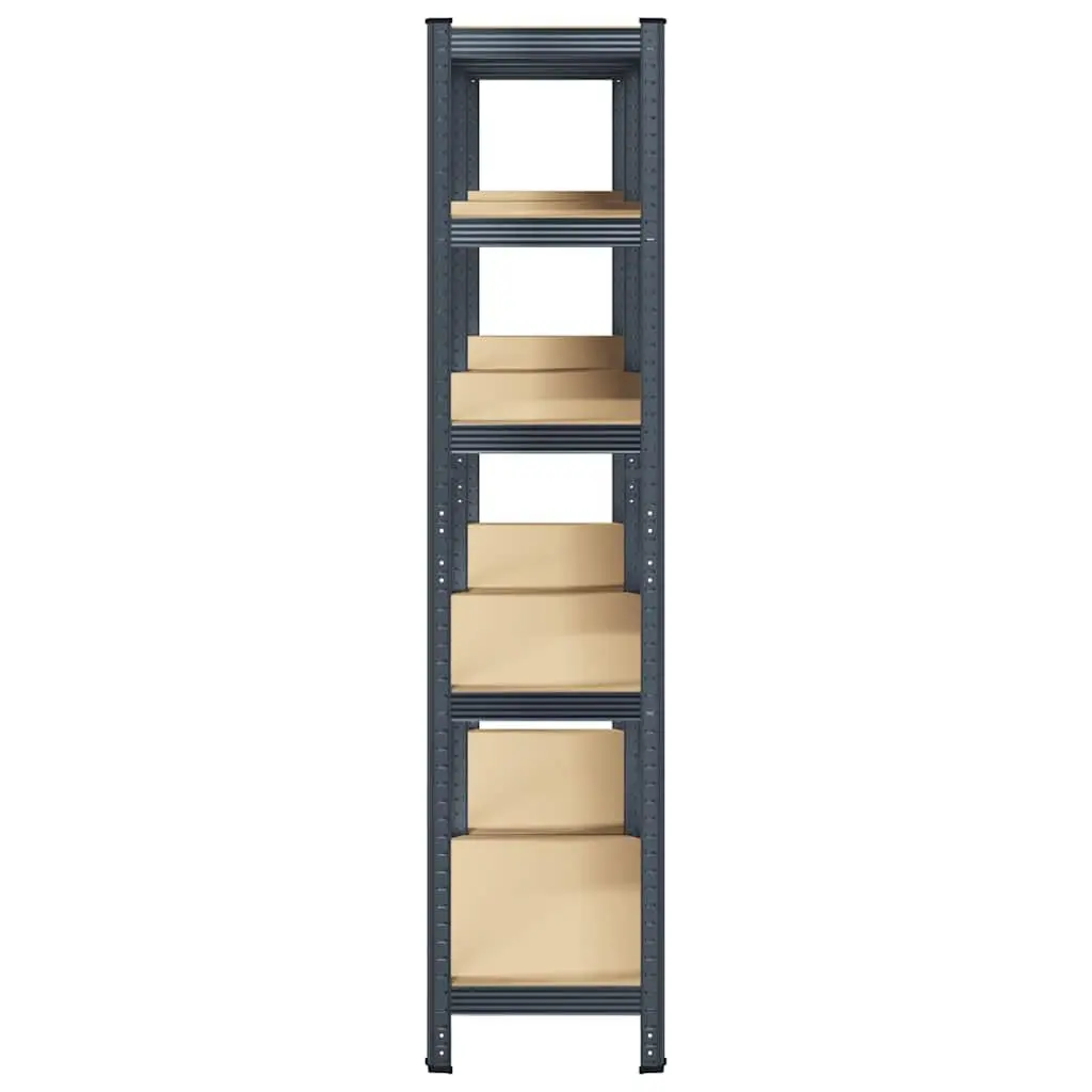 5-Layer Storage Shelves Steel Frame Engineered Wood Anthracite 2pc