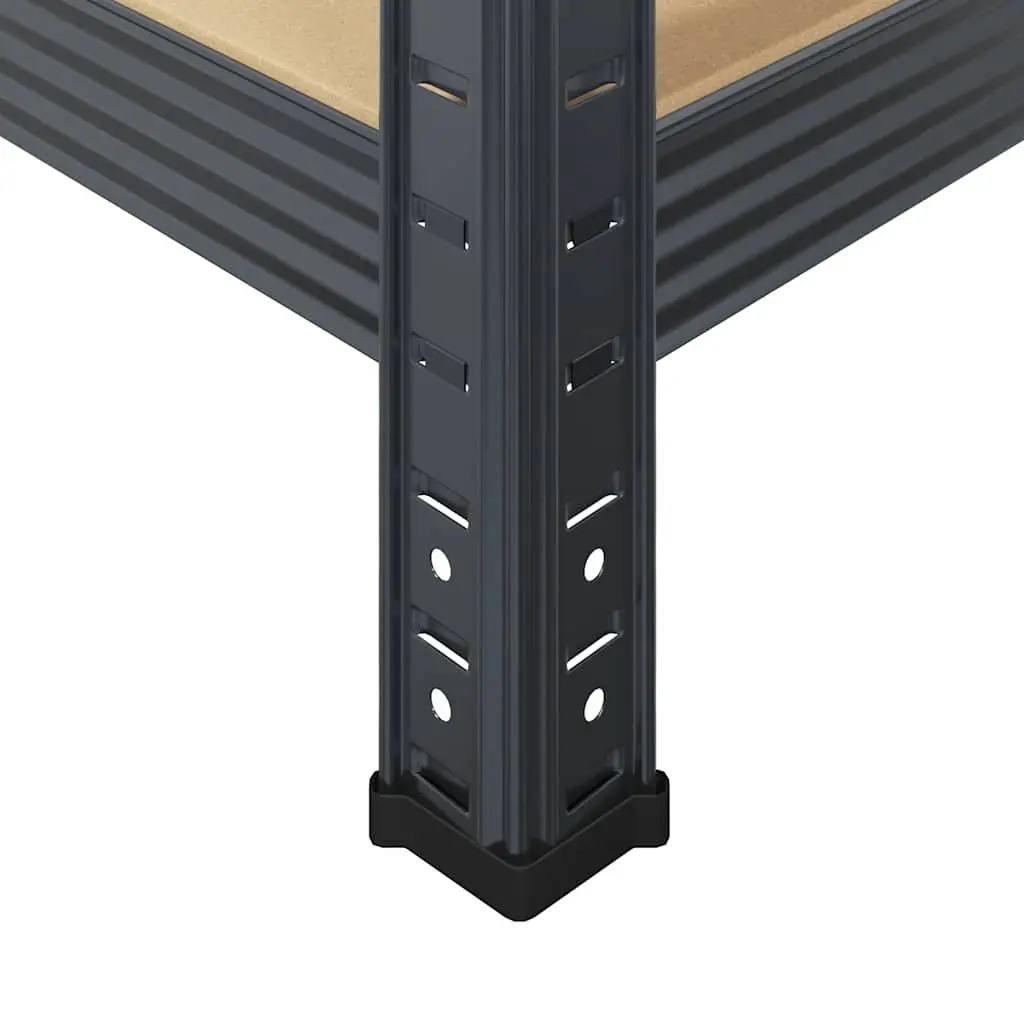 5-Layer Storage Shelves Steel Frame Engineered Wood Anthracite 2pc