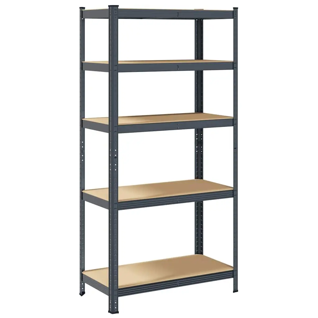 5-Layer Heavy-Duty Industrial Storage Shelf Anthracite Steel Engineered Wood