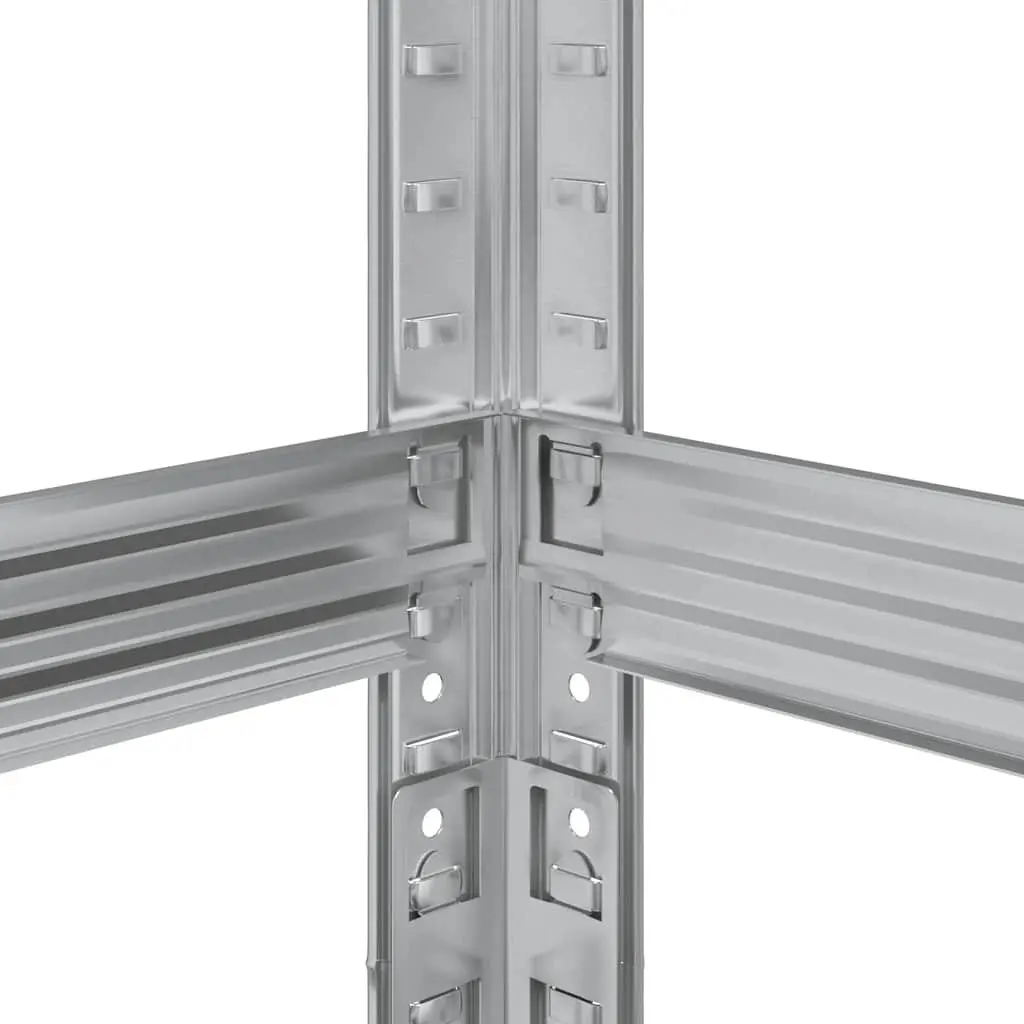 2-Layer Tyre Shelf Storage Rack Height Adjustable Silver Steel 110cm W x 40cm D x 180cm H