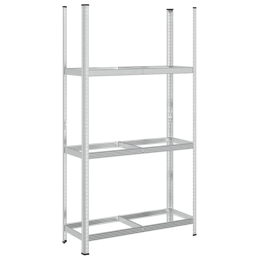Tyre Shelf Steel 3 Layer Height Adjustable 110x40x200cm Silver Garage Storage