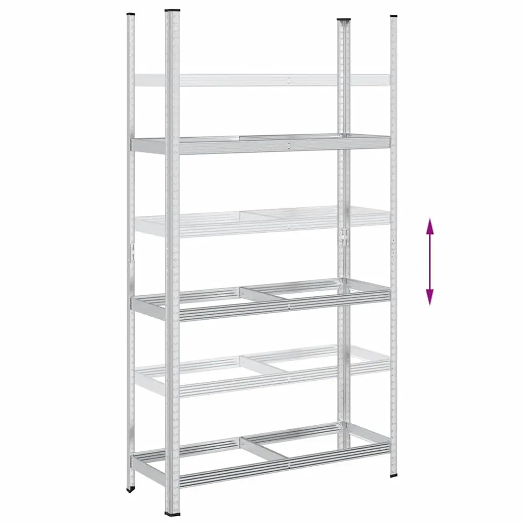 Tyre Shelf Steel 3 Layer Height Adjustable 110x40x200cm Silver Garage Storage