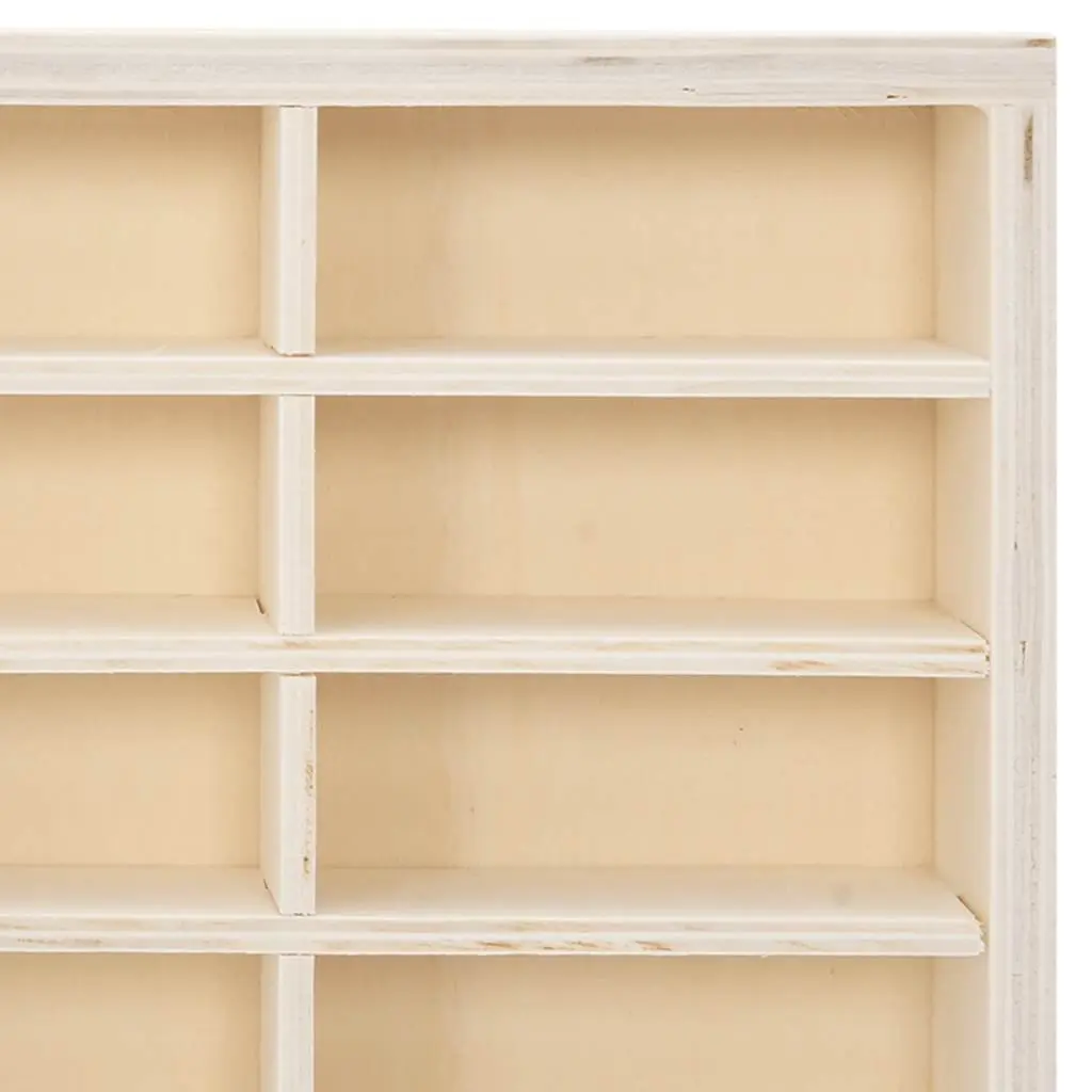 Wooden Display Case Wall Mounted Organiser 80 Compartments Brown