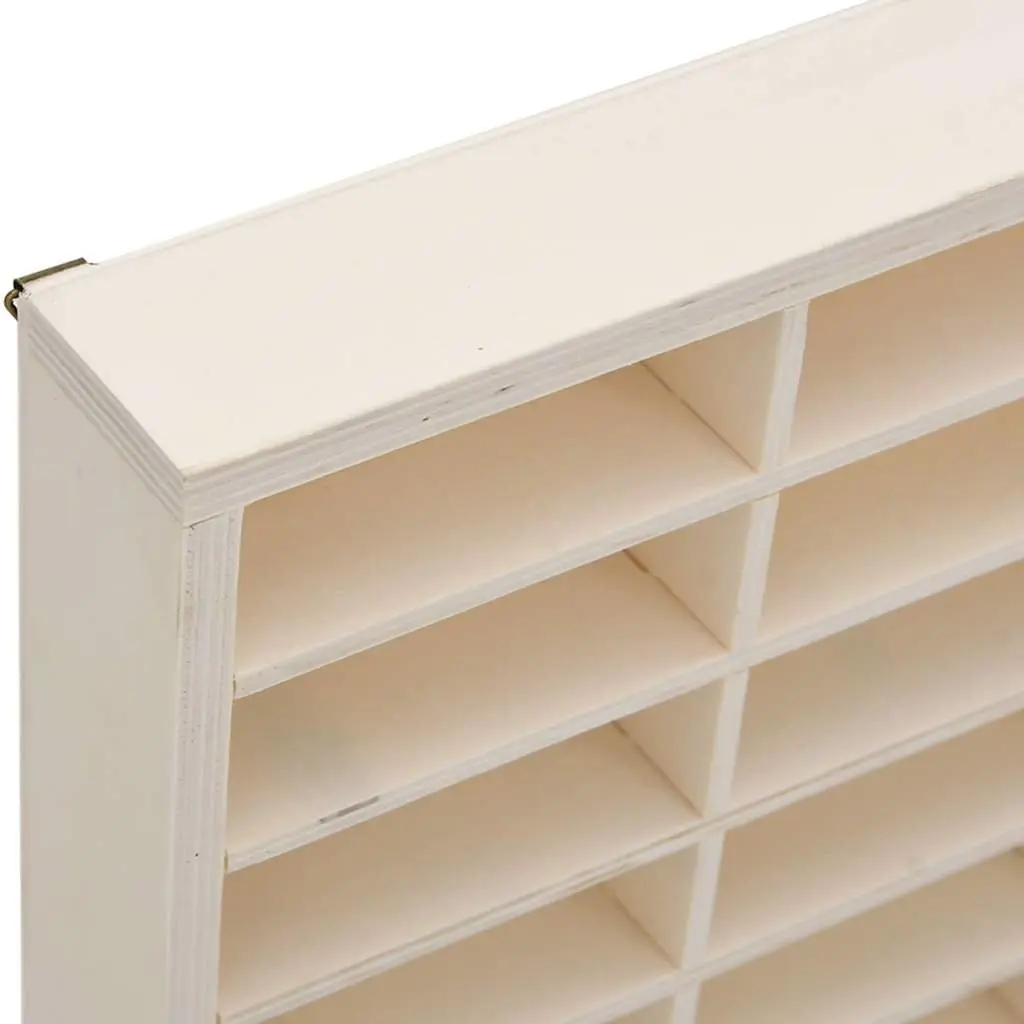 Wooden Display Case Wall Mounted Organizer 60 Compartments Brown