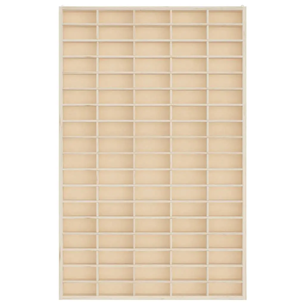 Wooden Wall Mounted Display Case 90 Compartments Collector Storage Organizer