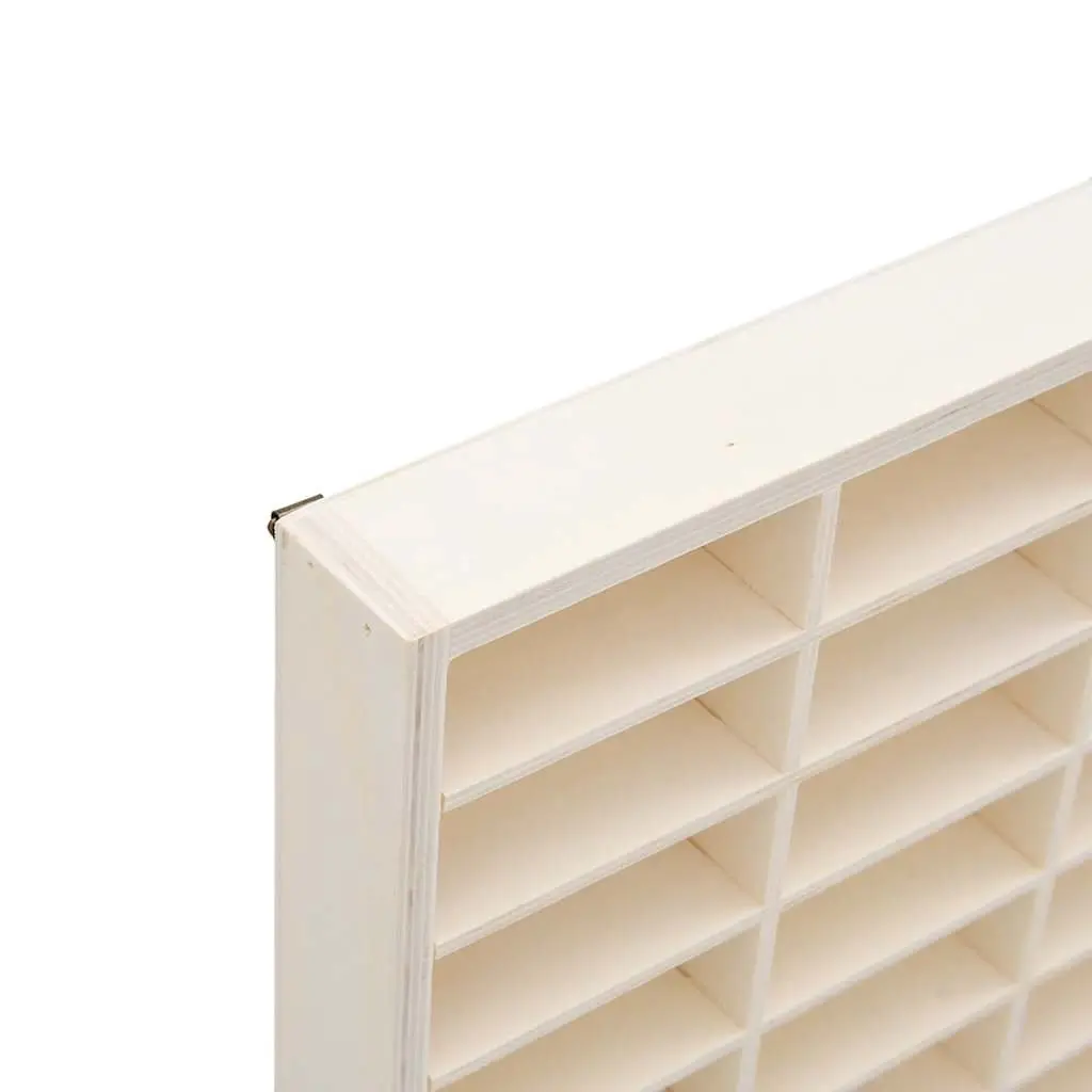Wooden Display Case Wall Mounted Organiser 56 Compartments Brown