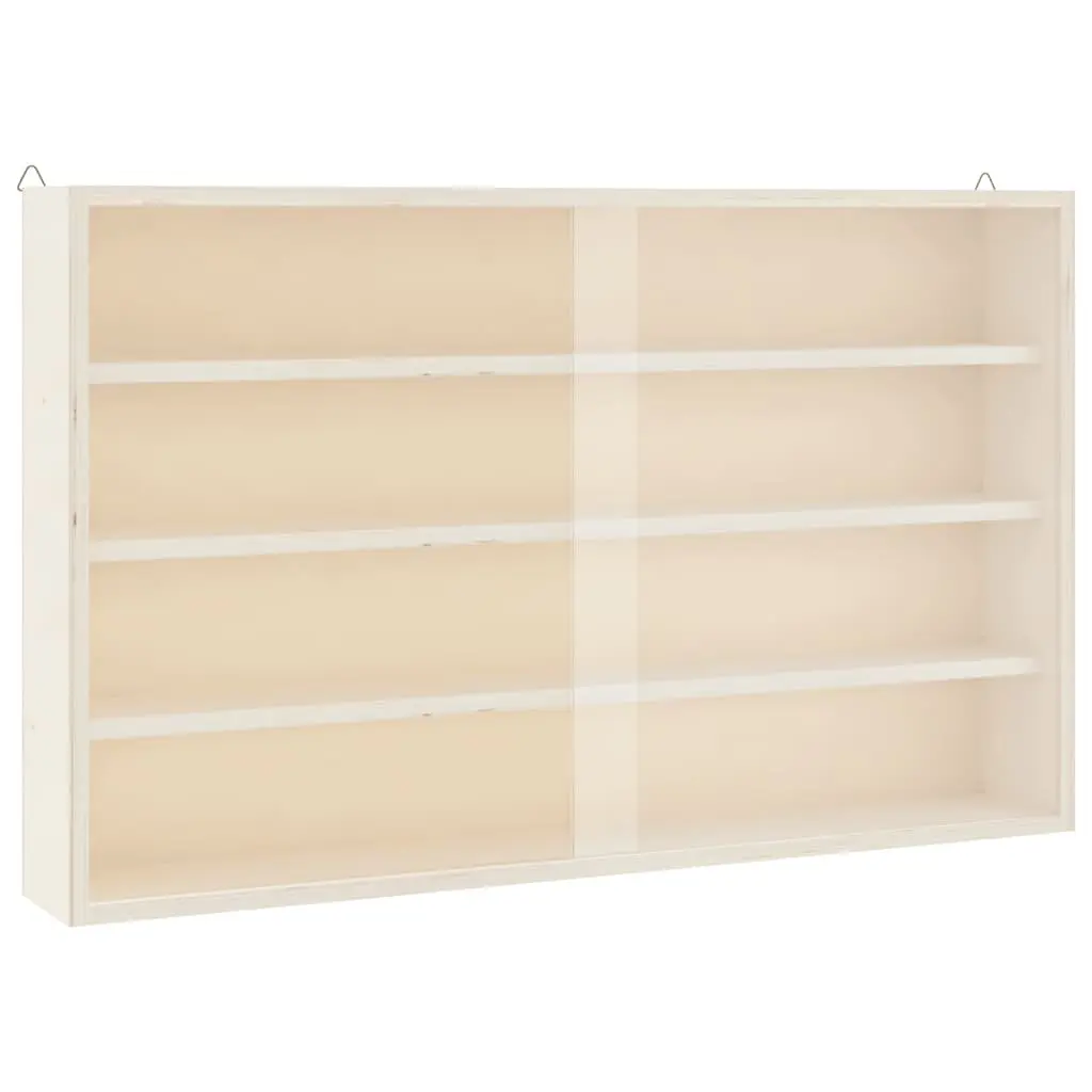 Wooden Wall Mounted Display Cabinet Collector Storage Case 4 Shelves Brown