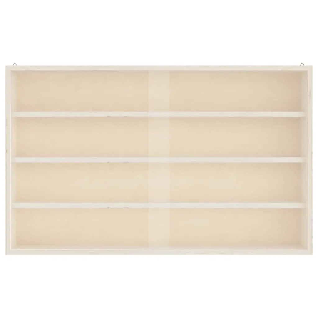 Wooden Wall Mounted Display Cabinet Collector Storage Case 4 Shelves Brown