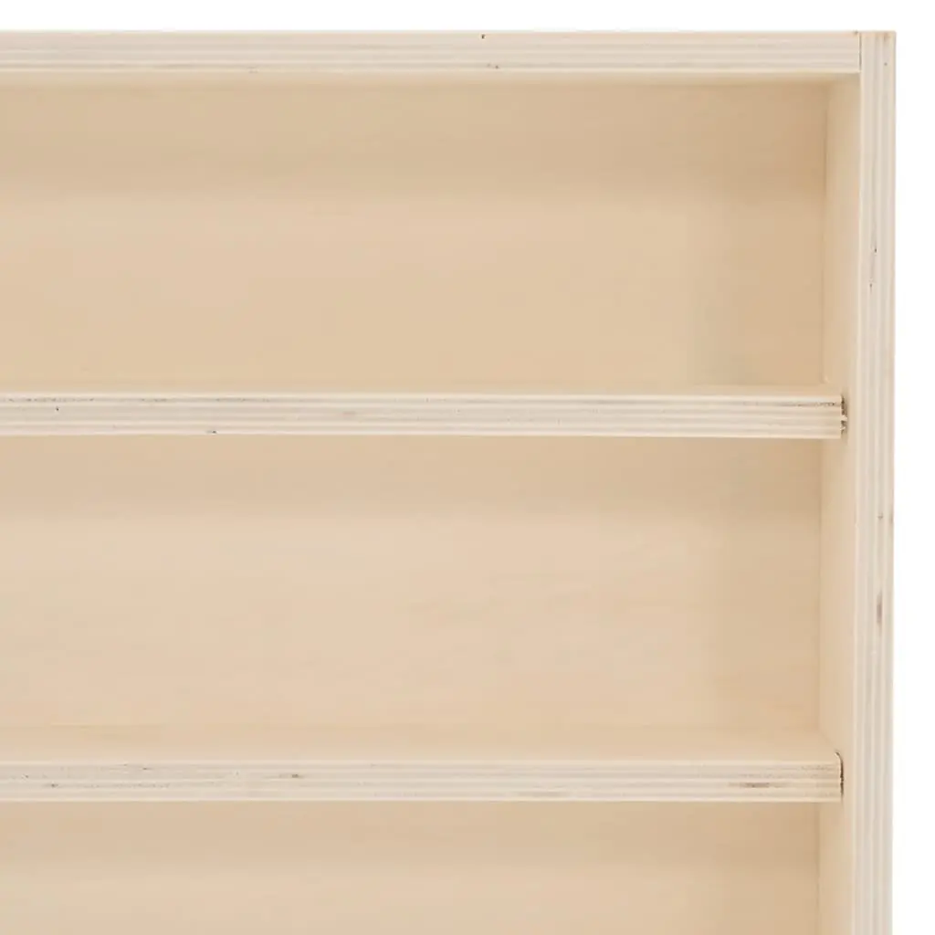 Wooden Wall Mounted Display Cabinet Collector Storage Case 4 Shelves Brown