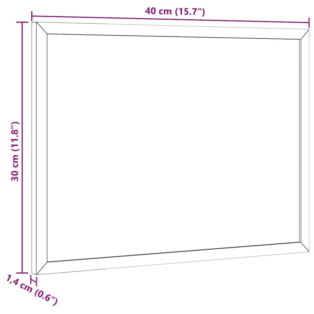 Magnetic Whiteboard Dry Erase Board 40x30cm Pine Wood Frame