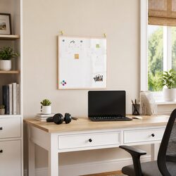 Reliable Magnetic Whiteboard with Pine Frame 60x55 cm