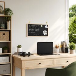 Chalkboard Bulletin Board with Pine Wood Frame 60x30cm Vertical Horizontal Wall