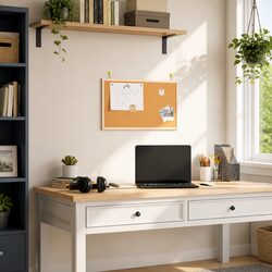 Durable Cork Board with Pine Frame, 60x40cm Size