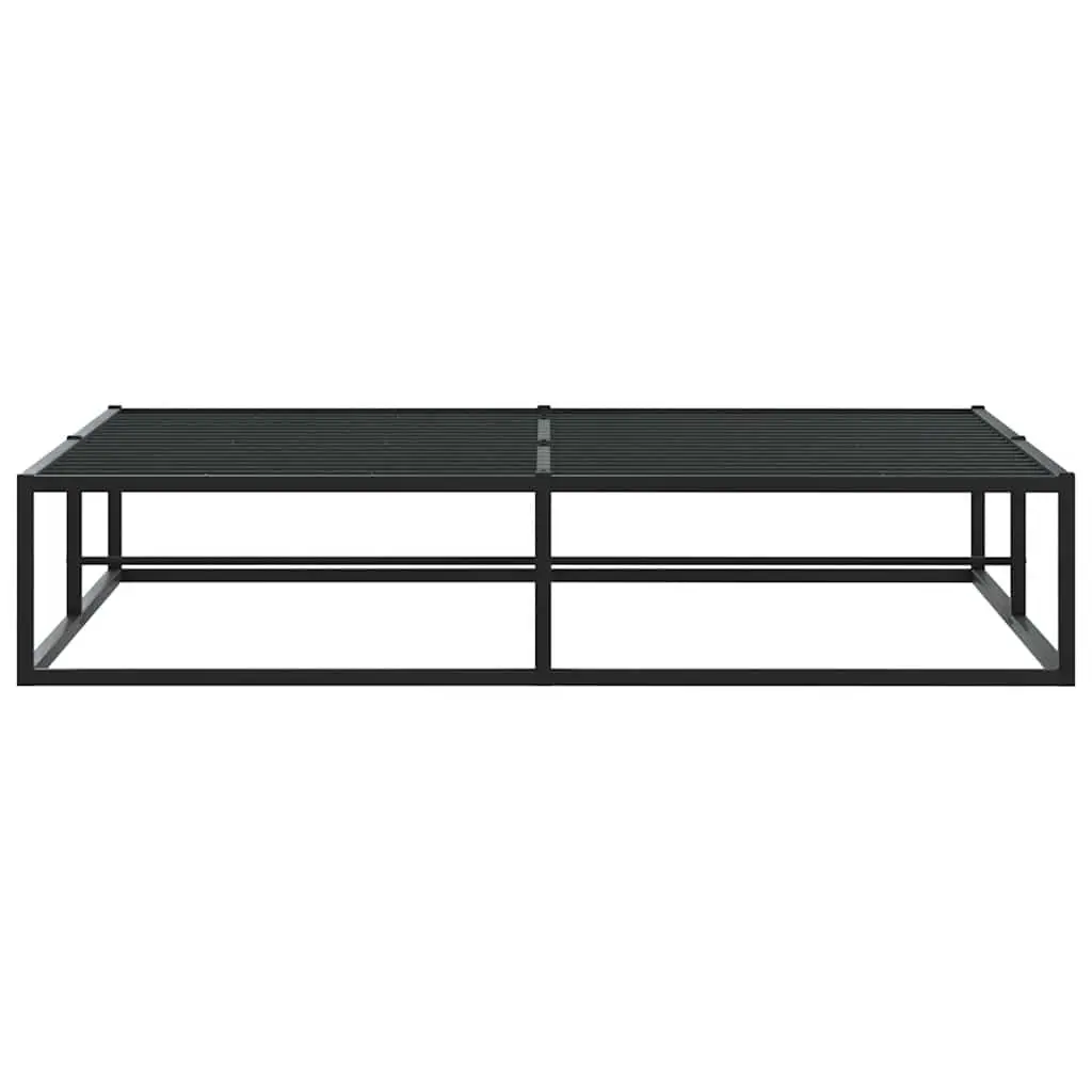 Metal Bed Frame Queen Storage Space 153x203 cm Black Slatted Base