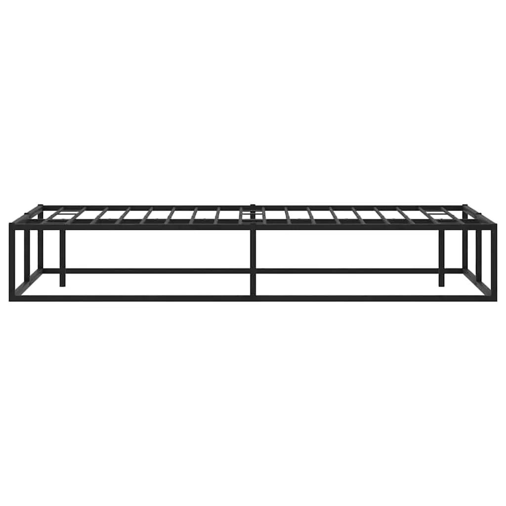 Metal Bed Frame Queen Storage Space 153x203 cm Black Slatted Base