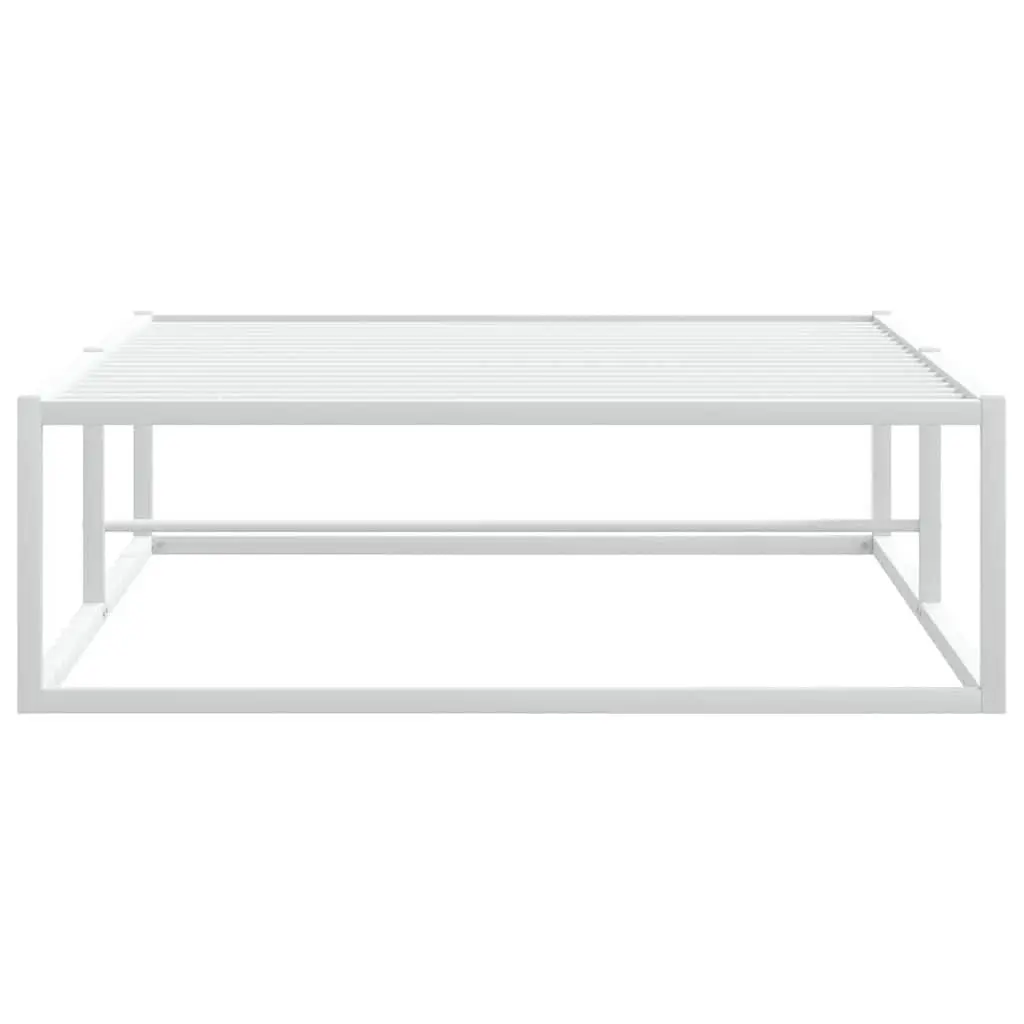 Metal Bed Frame Slatted Base 92x187 cm White