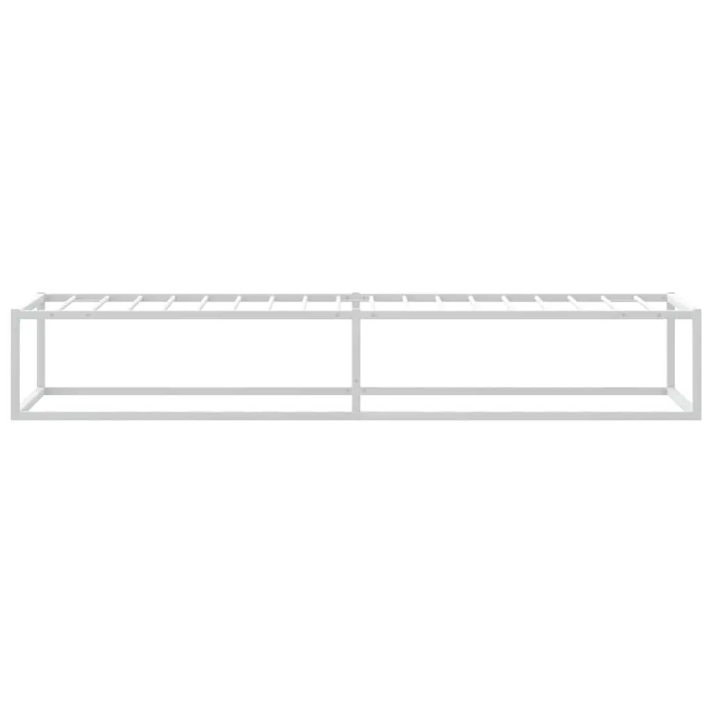 Metal Bed Frame Slatted Base 92x187 cm White