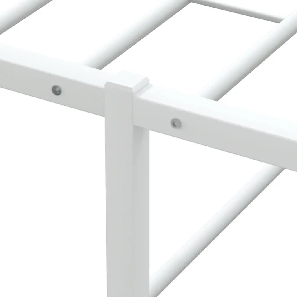 Metal Bed Frame Slatted Base 92x187 cm White