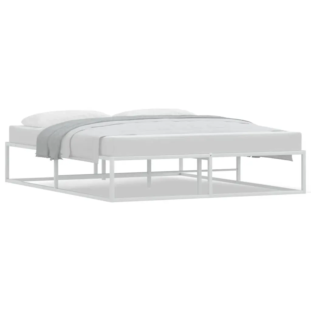 Metal Bed Frame Bedroom Use 153x203 cm White