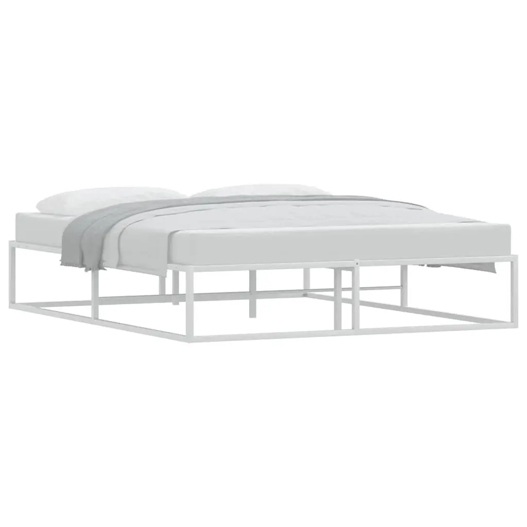 Metal Bed Frame Bedroom Use 153x203 cm White