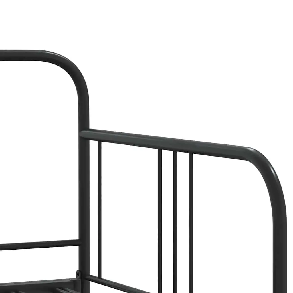 Daybed with Trundle Single Metal Frame Black 92x187 cm Sofa Bed Guest Sleep