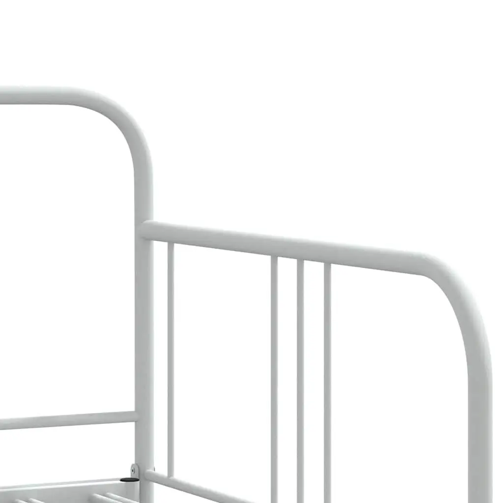 Daybed with Trundle Single Metal Frame White 92x187cm Sofa Bed Guest