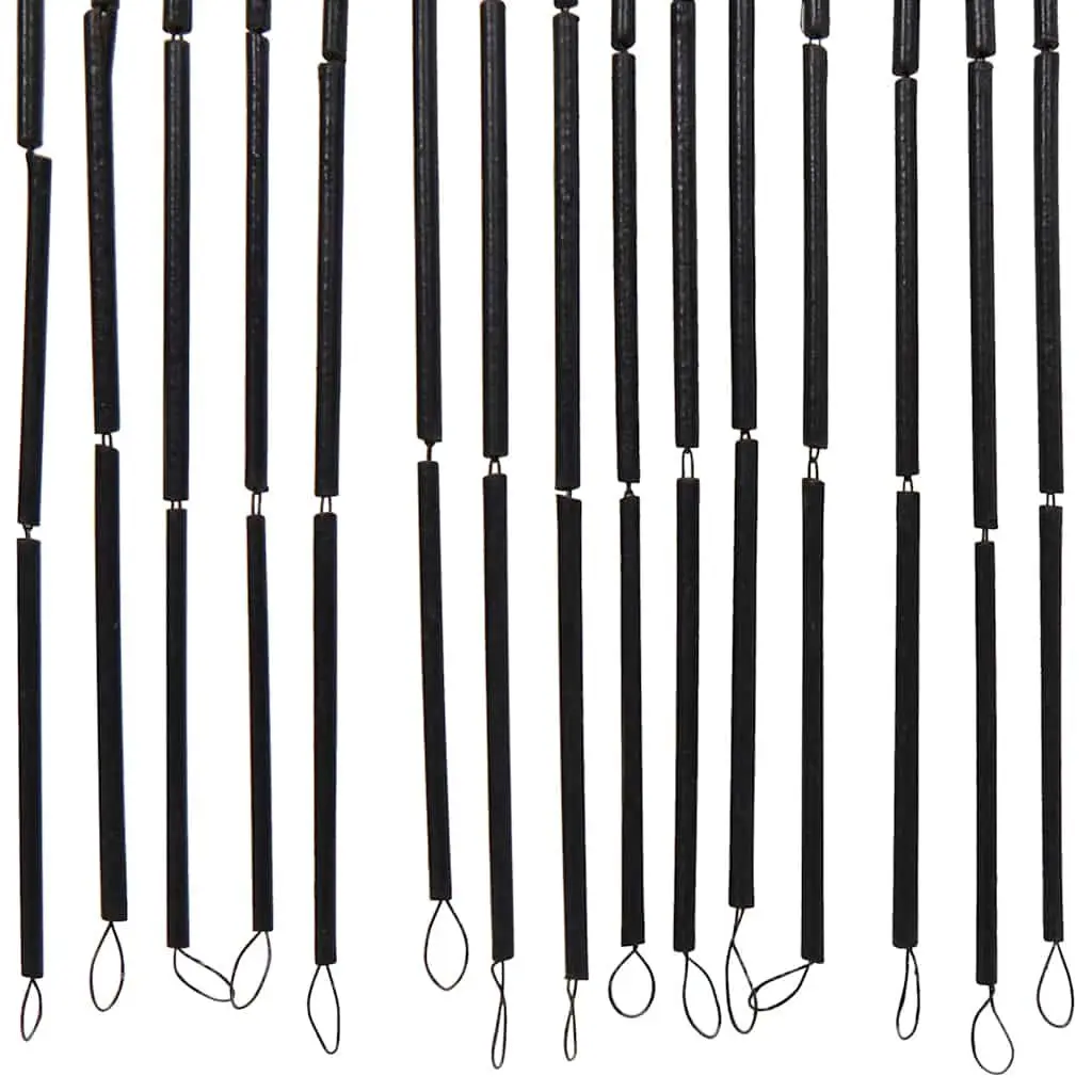 Insect Door Curtain Bamboo Fly Screen 90x220 cm Palm Tree Print Beaded Pest Control